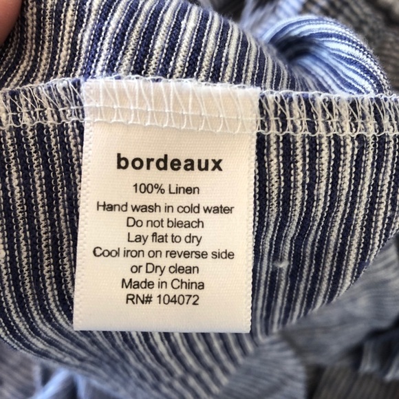 Bordeaux striped peasant style blouse - Picture 6 of 8